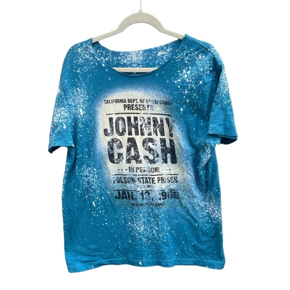 JOHNNY CASH ACID WASH TEE - Picture 1 of 3
